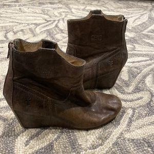 Frye bootie wedge.